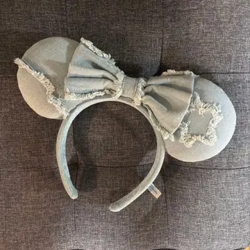 스카이블루 데님풍 미키마우스 머리띠