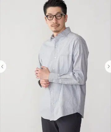 세미 와이드 칼라 라이트 옥스 롱 슬리브 셔츠