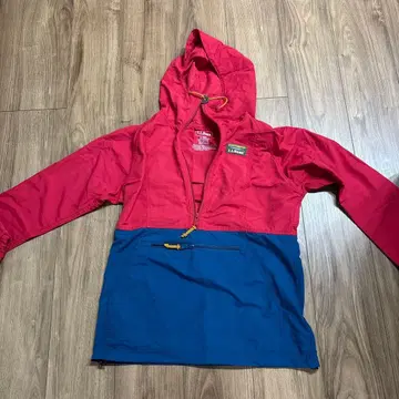 LLBean 아노락 마운틴 후드티 빨간색/파랑 S 사이즈