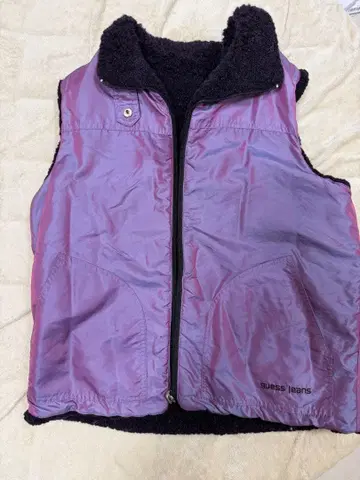 GUESS JEANS 퍼플 블랙 베스트 y2k