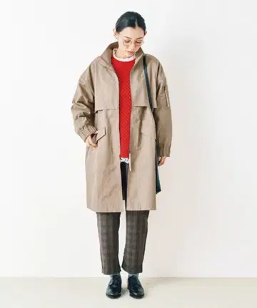 and myera 코튼 나일론 모즈 코트 M 나츄란 펠리시모