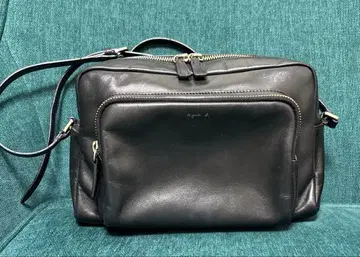 아네스베 블랙 가죽 숄더백 카메라백