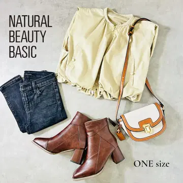 NATURAL BEAUTY BASIC 숏 블루종 베이지 S~M 상당