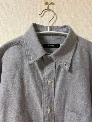 MOUSSY 마우지 그레이 코튼 셔츠 L