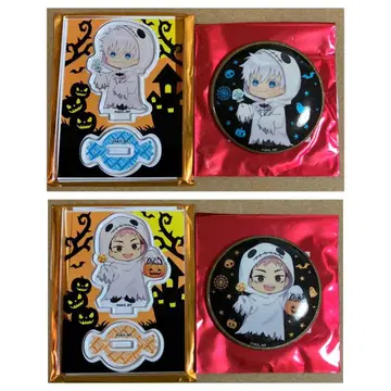 주술회전 말큐브 아크릴 스탠드 글리터 캔뱃지 할로윈 고죠 이타도리