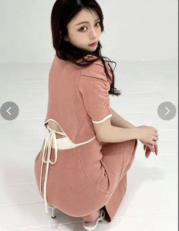 RESEXXY 바이컬러 타이트 원피스 오렌지