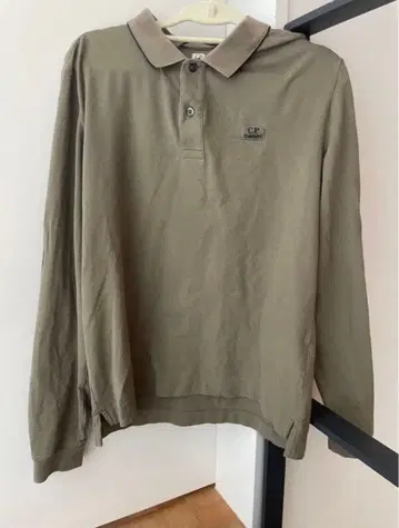 CP Company 카키 긴팔 피케 셔츠