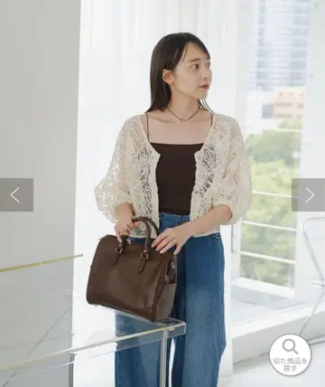 시어 레이스 5부 소매 가디건