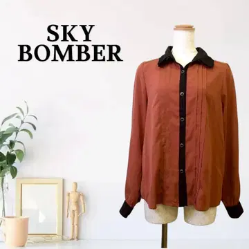 zG61 [ M ] 스카이 봄버 디자인 셔츠 모드 스타일 배색 절개