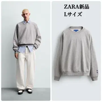 ZARA 챔피온 콜라보 패치 크루넥 맨투맨 셔츠 L 사이즈 새상품