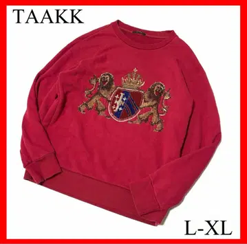 TAAKA 타카 라이온 스팽글 왕관 엠블럼 맨투맨 레드