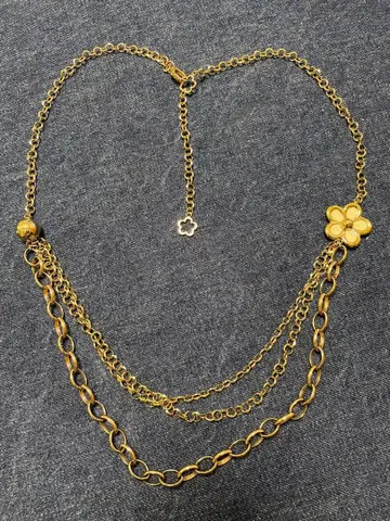 폴리폴리 플라워 모티브 롱 목걸이