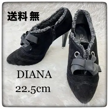 [ 새상품급 ] DIANA 리본 사이드 지퍼 스웨이드 부티 22.5cm