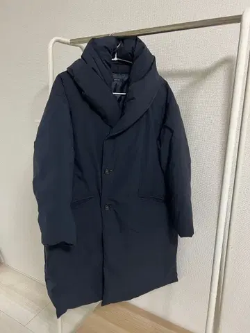 네이비 롱 다운 코트