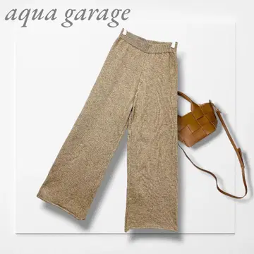 아쿠아걸 니트 와이드 팬츠 (M) 브라운 릴랙스 성숙 캐주얼 체형 커버