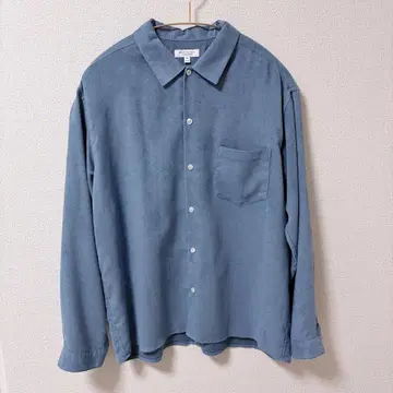 BEAUTY&YOUTH 파랑 스웨이드풍 긴팔 셔츠 M