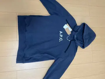 A.P.C. 네이비 로고 후드티 L