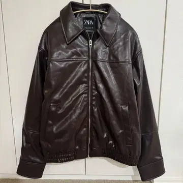 인조 가죽 봄버 자켓