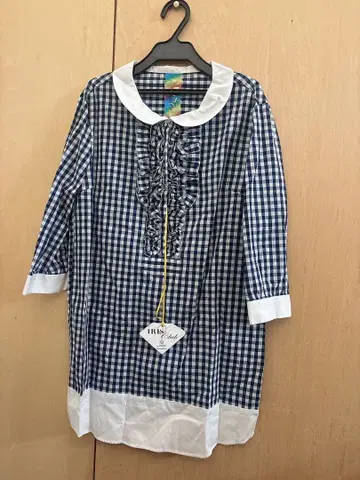 새상품 ISBIT IRIS Club 아이즈비트 깅엄 체크 셔츠 원피스