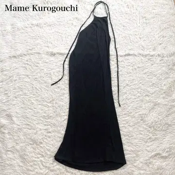 마메쿠로구치 슬리브리스 드레스 원피스 니트 리브 블랙