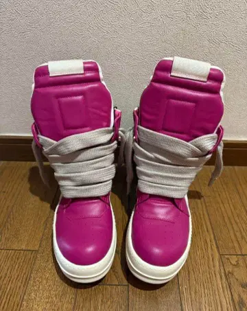 핑크/화이트 하이컷 스니커즈