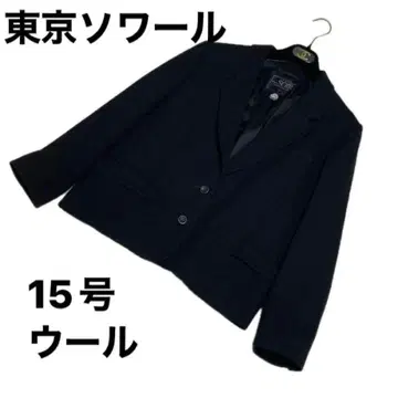도쿄 소와르 SOIR 울 자켓 15호 블랙 포멀