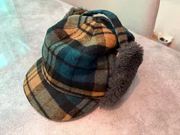 겨울용! 체크 무늬 플라이트 캡