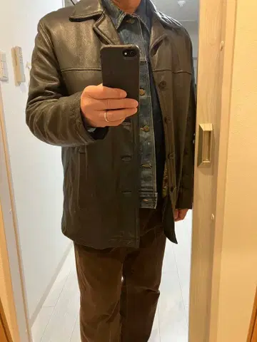 가죽 카 코트 빈티지 새상품급