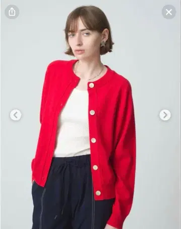 DEMYLEE GWEN 크루넥 가디건 레드