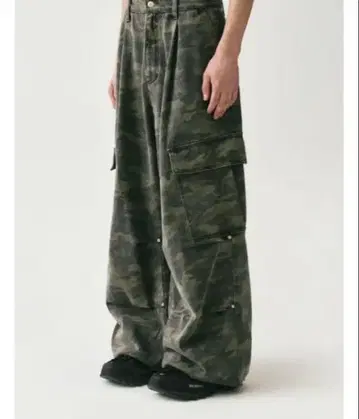 Avandress 카모 패턴 카고 데님 팬츠