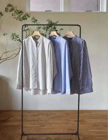 OURHOME 면 100% 반슈 직조 셔츠