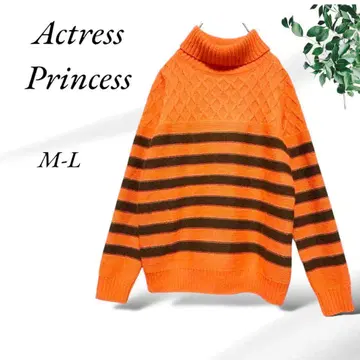 a486. 액트리스 프린세스 / 하이넥 스웨터 [ M-L ] 2색 보더