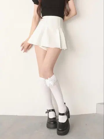 미 실루엣 미니 스커트(White,FREE)