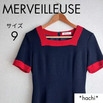 MERVEILLEUSE 원피스 9 네이비 반팔 플레어 원피스