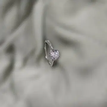 브릴리언트 컷 다이아몬드 CZ 라운드 파베 반지 13호 인공 다이아몬드