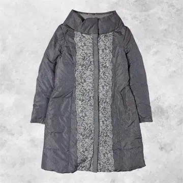 레이스 롱 다운 코트 그레이 여성용