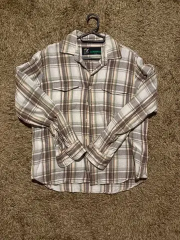 체크 셔츠 긴팔 플란넬 셔츠 구제 의류