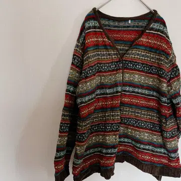 [ LX ] 기하학 패턴 니트 가디건 겨울 따뜻한