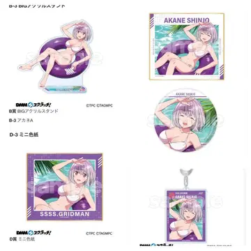 그리드맨 유니버스 신조 아카네 아크릴 스탠드 색지 캔 배지 아크릴 키링