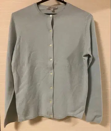 유니클로 캐시미어 100% 라이트 블루 가디건 L 사이즈