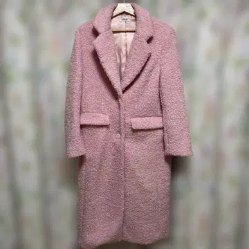 핑크 보아 롱 코트