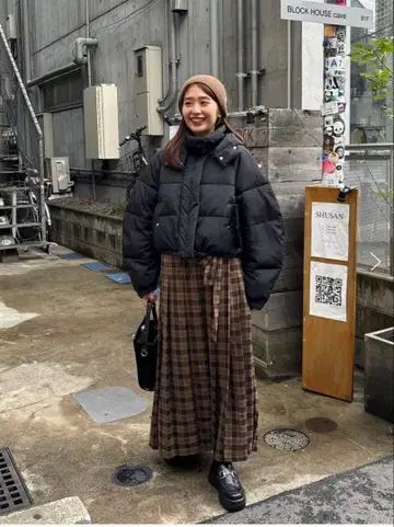 카스타네 래글런 숏 패딩 자켓