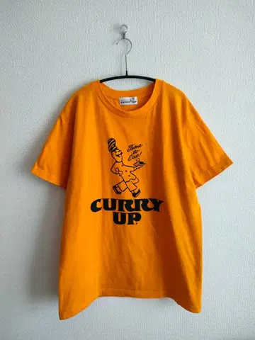 CURRYUP 카리업 로고 프린트 T셔츠 M 오렌지