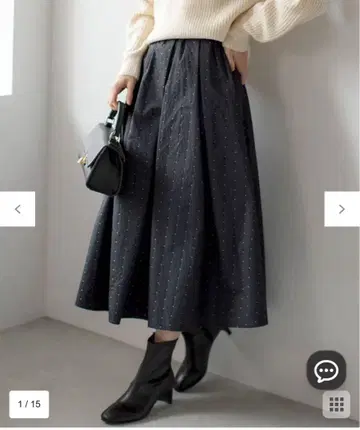 [ 세탁 가능 ] 모노톤 도트 자카드 스커트