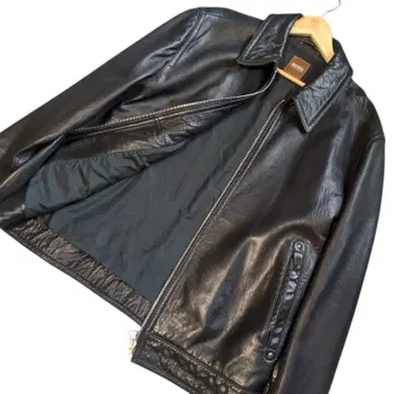 2L 휴고보스 싱글 램 가죽 자켓 빅 사이즈 하자품