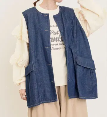 [ 사만사 모스모스 ] 데님/트윌 크루넥 베스트