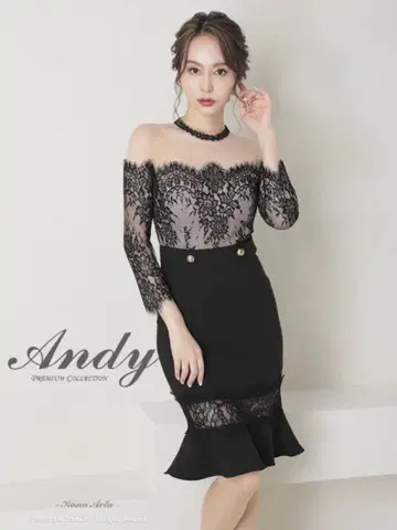 Andy 레이스 오프숄더 드레스