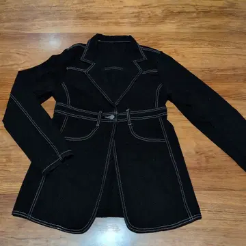 블랙 자켓 허리 벨트 포함 S