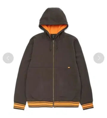 HUF 브라운 풀 집업 후드티