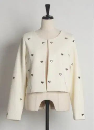 하트 메탈 본딩 노카라 자켓